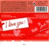 I love you!, milk chocolate with hazelnut filling, 75g, NV Hamlet, Vrasene, Belgium