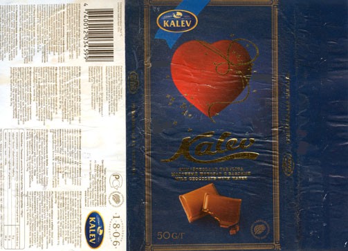 Milk chocolate with wafer, 50g, 03.01.2006, Kalev, Lehmja, Estonia