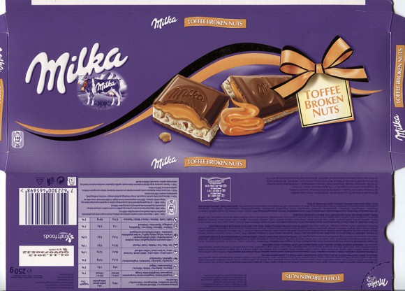 Milk chocolate with toffee filled and broken nuts, 250g, 01.11.2012, Kraft Foods CR s.r.oPraha -8 Karlin, Czech Republic 