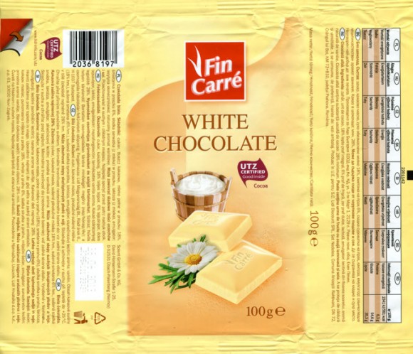 Fin Carre, white chocolate, 100g, 28.06.2012, Lidl Stiftung&Co.KG, Neckarsulm, Germany