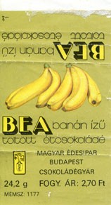 BEA chocolate, 24,2g, about 1980, , Magyar Edisipar, Budapest Csokoladegyar, Hungary