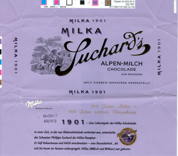 Milka 1901, milk chocolate, 100g, 04.03.2001 , 
Kraft Foods Germany, Milka, Bremen, Germany
