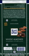 Ritter sport, Milk chocolate with whole almonds, 100g, 19.07.2014, Alfred Ritter GmbH & Co. Waldenbuch, Germany
