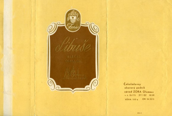 Libuse, milk chocolate, 100g, 1965, Zora, Olomouc, Czech Republic (CZECHOSLOVAKIA)