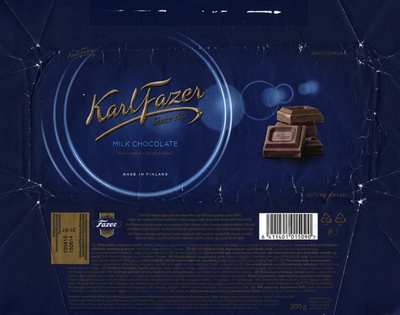 Milk chocolate, 200g, 15.06.2014, Fazer Makeiset oy, Helsinki, Finland