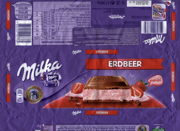Milka, Alpine milk chocolate with strawberry joghurt cream, 300g, 14.09.2013, Mondelez International, Mondelez Oesterreich Production GmbH, Bludenz, Austria