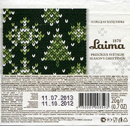 Milk chocolate, 20g, 18.10.2012, Laima, Riga, Latvia