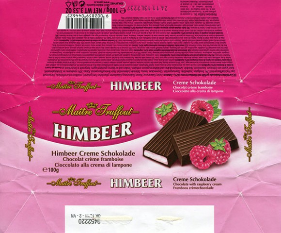 Himbeer, chocolate with raspberry cream, 100g, 24.11.2012, Gunz, Mader, Austria