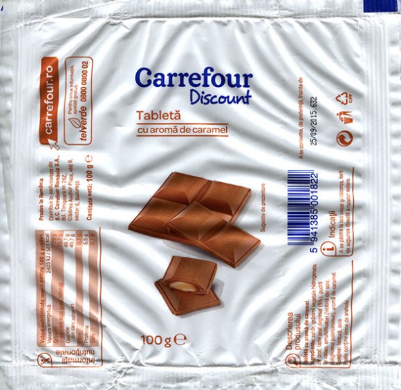 Cholate with caramel filled, 100g, 25.09.2014, S.C.Carrefour Romania S.A., Bucuresti