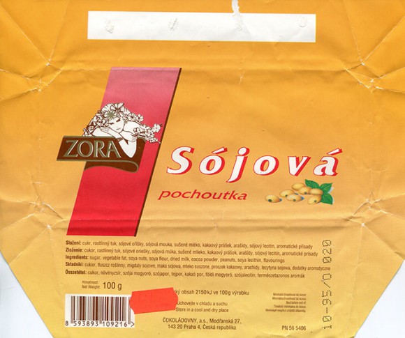 Sojova pochoutka, 100g, 10.1994, Cokoladovny a.s., Zora, Praha, Czech Republic