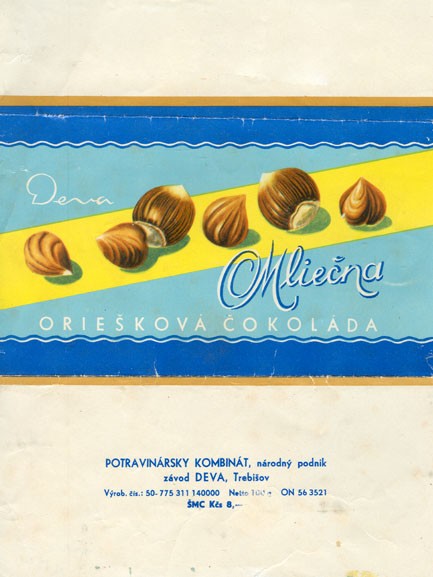 Milk chocolatr with nuts, 100g, 1970, Potravinarsky kombinat, N.P. zavod Deva, Trebisov, Slovakia