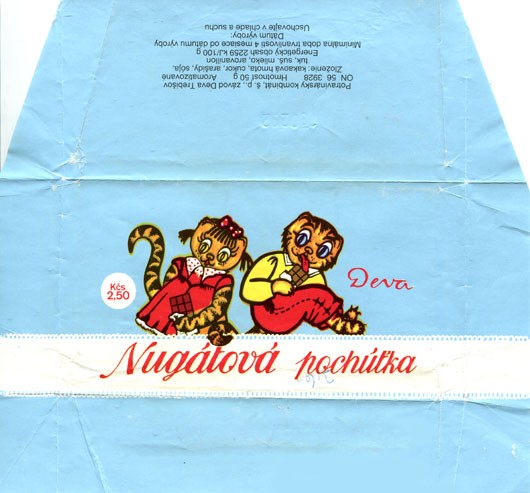 Nougat chocolate, 50g, 16.02.1992, Potravinarsky kombinat, N.P. zavod Deva, Trebisov, Slovakia