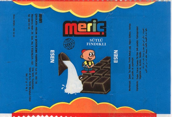 THIS IS MY FIRST WRAPPER
Meric, milk chocolate,27g, 
Esen, Turkey