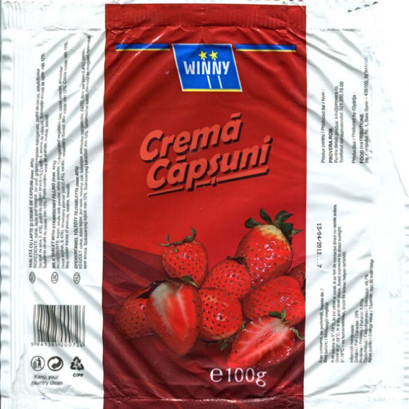 Milk tablet with strawberry filling, 100g, 13.04.2011, Food Distributione, Baia Sprie, Romania