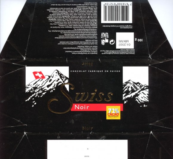 Swiss noir, dark chocolate, 100g, 04.2006, Chocolat Frey AG, Buchs , Switzerland