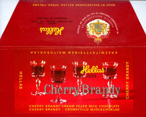 Cherry Brandy cream filled milk chocolate, 100g, Hellas, Turku, Finland