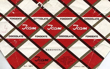 Dark chocolate, 12g, about 1980, ICAM, Lecco, Italy