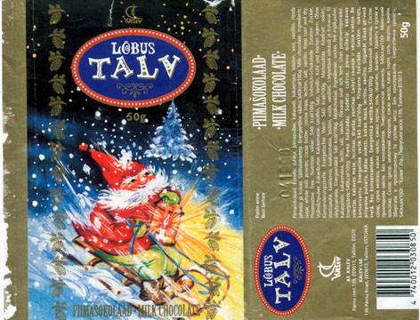 Lobus talv, milk chocolate, 50g, 04.1997
Kalev, Tallinn, Estonia