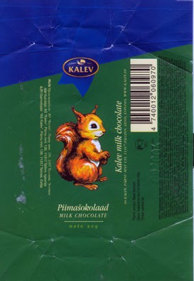 Milk chocolate, 20g, 09.2003
Kalev, Tallinn, Estonia