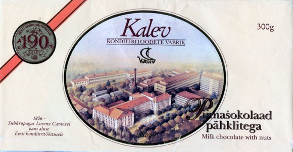 Kalev, milk chocolate with nuts, 300g, 06.1996
Kalev, Tallinn, Estonia
