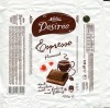 Kalev Desiree espresso flavoured, dark chocolate with espresso flavoured filling, 125g, 18.04.2011, AS Kalev Chocolate Factory, Lehmja, Estonia
