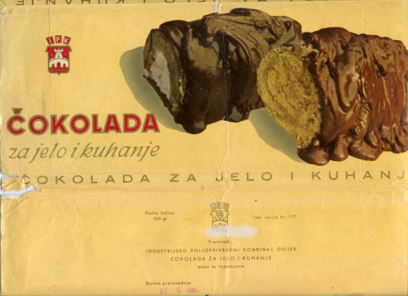 Cokolada za jelo i kuhanje, 500g, 27.5.1960, industrijsko Poljoprivredni kombinat, Kandit, Osijek, Croatia