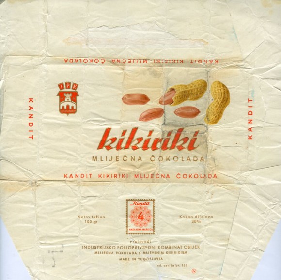 Kikiriki, milk chocolate, 100g, 1960, industrijsko Poljoprivredni kombinat, Kandit, Osijek, Croatia, (made in Yugoslavia)
