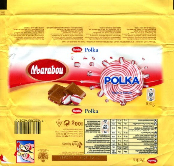 Marabou Polka, milk chocolate with mint caramel pieces, 100g, 01.05.2010, Kraft Foods Sverige, Angered, Sweden