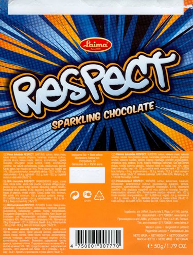 Respect, milk chocolate, 50g, 23.10.2005, Laima, Riga, Latvia