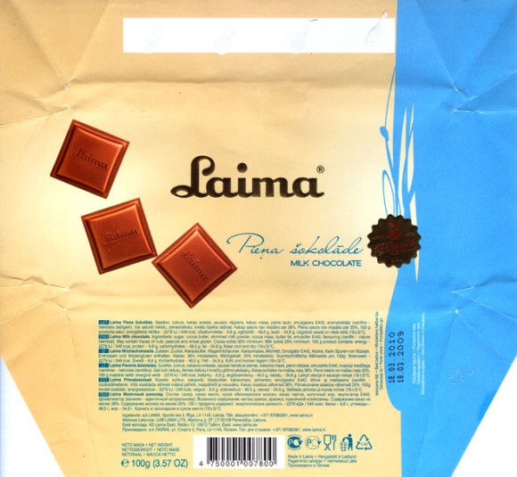 Laima, milk chocolate, 100g, 18.03.2009, Laima, Riga, Latvia
