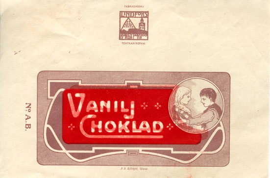 Milk chocolate, about 1950, Lindfors, Porvoo, Finland