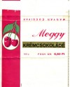 Meggy, milk chocolate with cherry cream filling, 100g, about 1970, Magyar Edisipar, Hungary