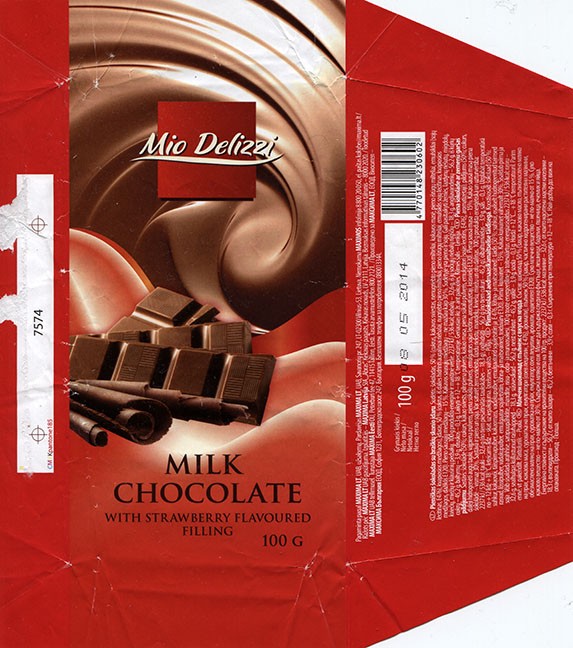 Mio Delizzi, milk chocoate, 100g, 08.05.2013, Made in Poland for Maxima Group, UAB