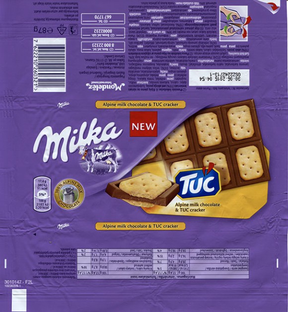 Milka, milk chocolate and TUC cracker, 87g, 30.06.2014, Mondelez International, Hungary