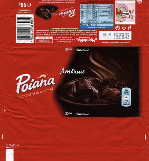 Poiana, dark Chocolate, 90g, 09.03.2016, Mondelez Romania S.A., Bucuresti, Romania