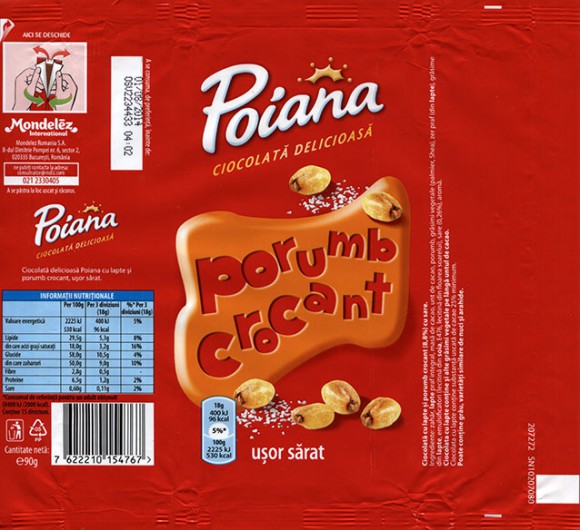 Poiana, chocolate with salted nuts, 90g, 01.08.2013, Mondelez Romania S.A., Bucuresti, Romania
