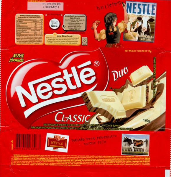 Nestle Duo, milk chocolate and white chocolate, 170g, 21.09.2008, Nestle Brasil Ltda, Sao Paulo, Brasil