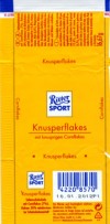 Ritter sport, chocolate with crisp cornflakes, 16,67g, 10.01.2011, Alfred Ritter GmbH & Co. Waldenbuch, Germany