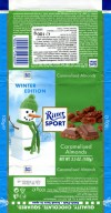 Ritter sport, winter edition, milk chocolate with chopped, caramelised sugar glazed almonds, 100g, 13.06.2013, Alfred Ritter GmbH & Co. Waldenbuch, Germany