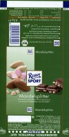 Ritter sport, milk chocolate with almonds, 65g, about 2015, Alfred Ritter GmbH & Co. Waldenbuch, Germany
