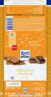 Ritter sport, winter edition, filled milk chocolate with a cocoa flavoured milk creme refined with winter spices, 100g, 24.05.2017, Alfred Ritter GmbH & Co. Waldenbuch, Germany