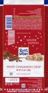 Ritter sport, winter edition, white chocolate with cinnamon crisp and crispy rice, 100g, 25.05.2017, Alfred Ritter GmbH & Co. Waldenbuch, Germany