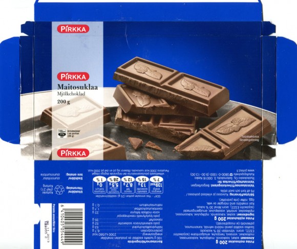 Milk chocolate, 200g, 30.11.2012, Ruokakesko Oy, Kesko (Finland), Belgium
