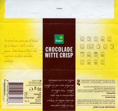 White milk chocolate with crisp, 70g, 31.05.2006, Super de Boer, Amersfoort, Netherlands