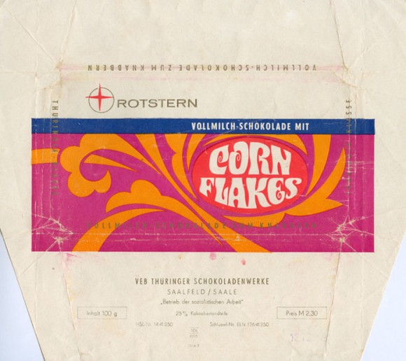 Corn Flakes, milk chocolate, 100g, 1973, Rotstern, Saalfeld/Saale, Deutsche Demokratische Republic