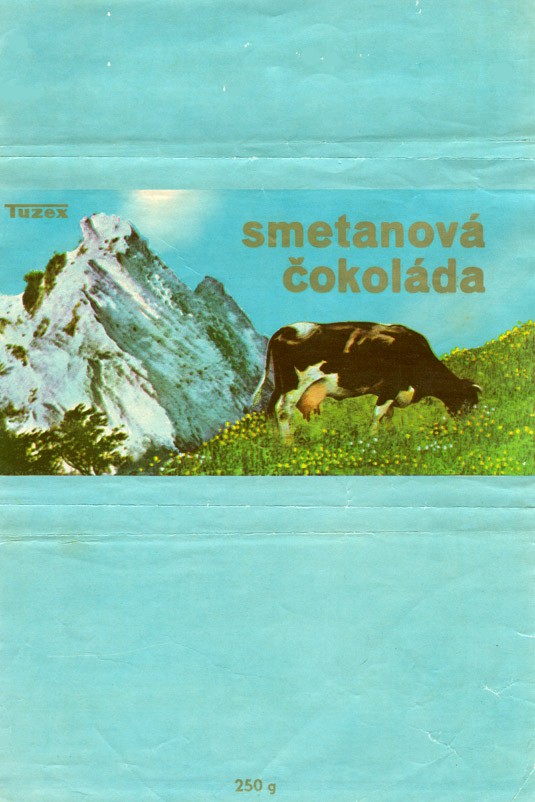 Smetanova cokolada, 250g, 1970, Tuzex, Olomouc, Czech Republic