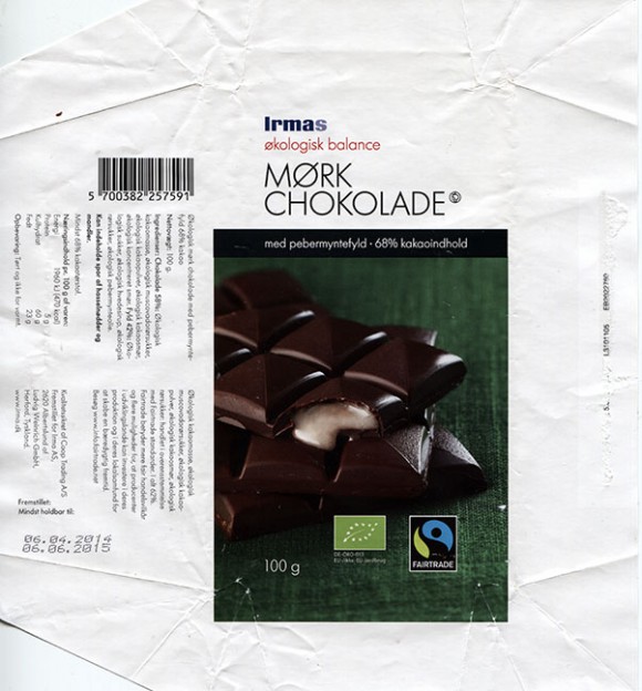 Irmas, dark chocolate, 100g, 06.04.2014, Ludwig Weinrich GmbH, Herford, Germany