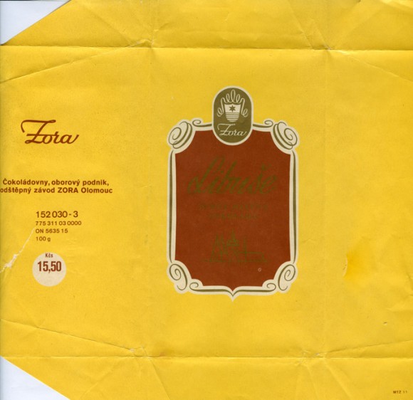 Libuse, milk chocolate, 100g, 1985, Zora, Olomouc, Czech Republic (CZECHOSLOVAKIA)
