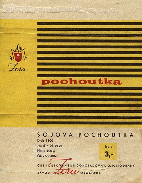Pochoutka sojova, 100g, about 1960, Ceskoslovenske cokoladovny, O.P., Modrany, zavod Zora, Olomouz, Czechoslovakia